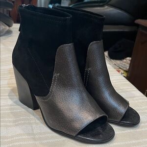 Naked Feet Beta Leather Open Toe Bootie size 7.5 women’s